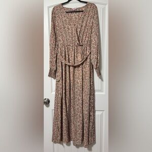 Pink Lily Fall Floral Long Sleeve Dress